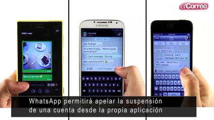 WhatsApp permitirá apelar la suspensión de una cuenta desde la propia aplicación