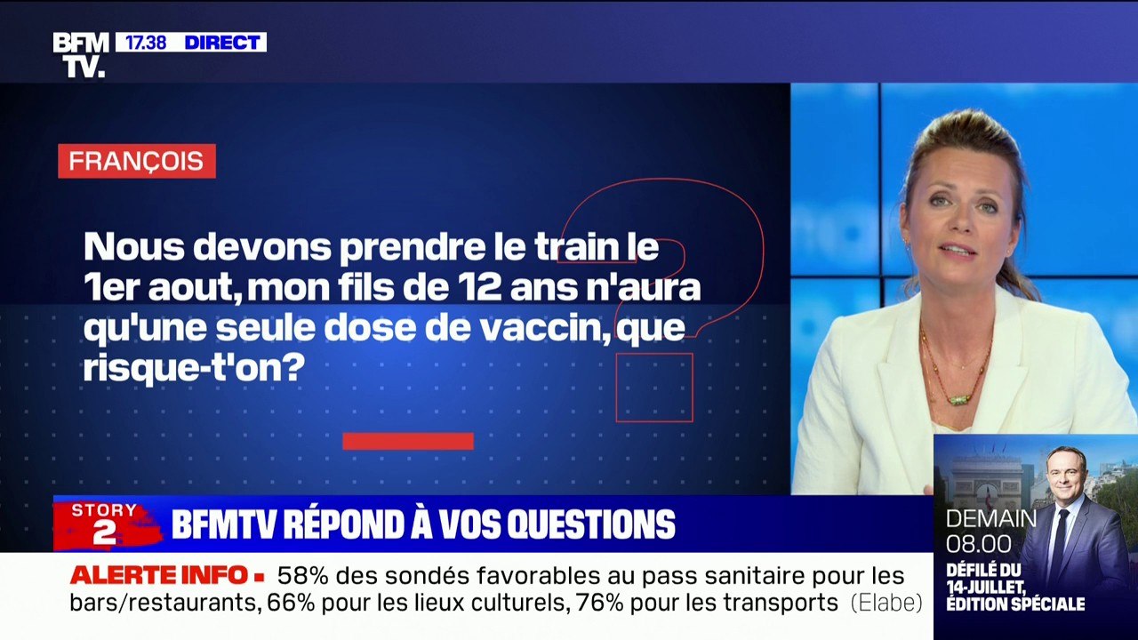 Que faire si nous prenons le train en août et que mon fils de 12 ans n'aura qu'une seule dose à cette date ? BFMTV répond à vos questions