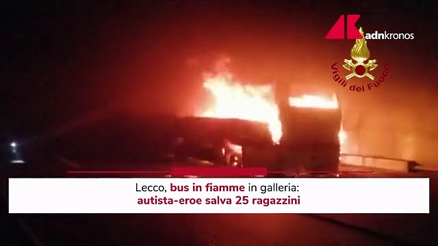 Video Lecco, bus in fiamme in galleria: autista-eroe salva 25 ragazzini