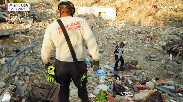 فيديو: ارتفاع حصيلة الضحايا وإصابات بكورونا بموقع انهيار برج ميامي