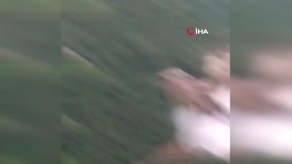 Taş ocağında korkutan patlama kameralara yansıdı