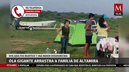 Una ola gigante arrastro a una familia en Veracruz