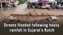 Streets flooded following heavy rainfall in Gujarat’s Kutch