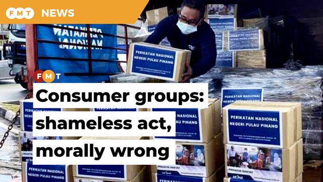 Politicians come under fire for having faces shown on aid packages