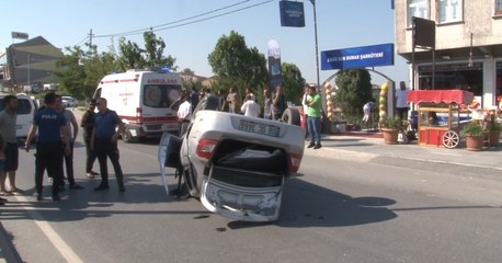 Takla atan araçtan inanılmaz kurtuluş kamerada