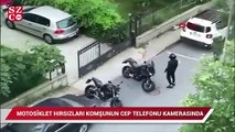 Motosiklet hırsızları komşunun cep telefonu kamerasında