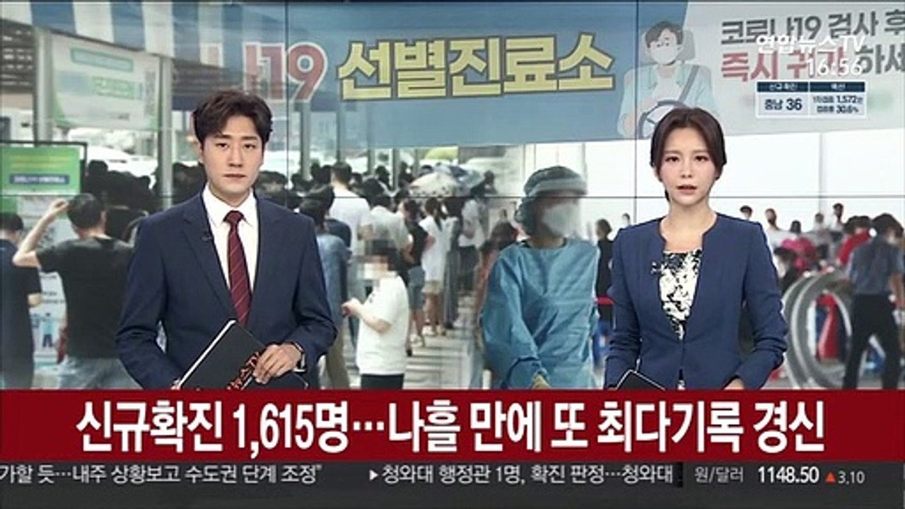 신규확진 1,615명…나흘 만에 또 최다기록 경신