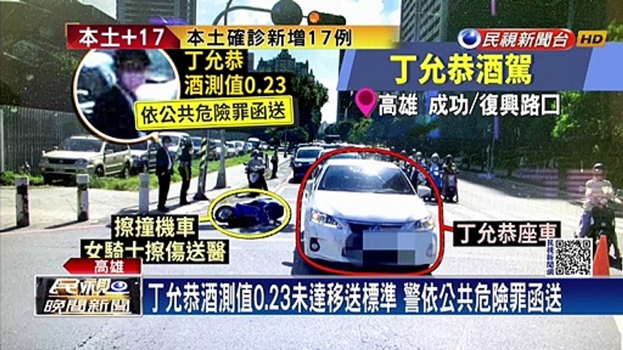 酒駕擦撞騎士　丁允恭：昨晚小酌以為酒退了