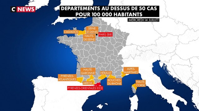Covid-19 : le seuil d’alerte dépassé dans 12 départements