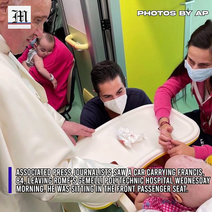 Pope Francis seen leaving hospital 10 days after surgery