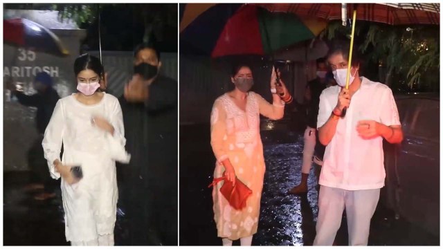 Ananya Panday With Parents Bhavana & Chunky Snapped At Her Grandmother's Prayer Meet In Bandra