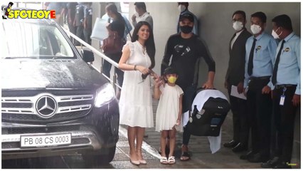 Geeta Basra & Harbhajan Singh Snapped Leaving Hinduja Hospital With Their New Born Baby