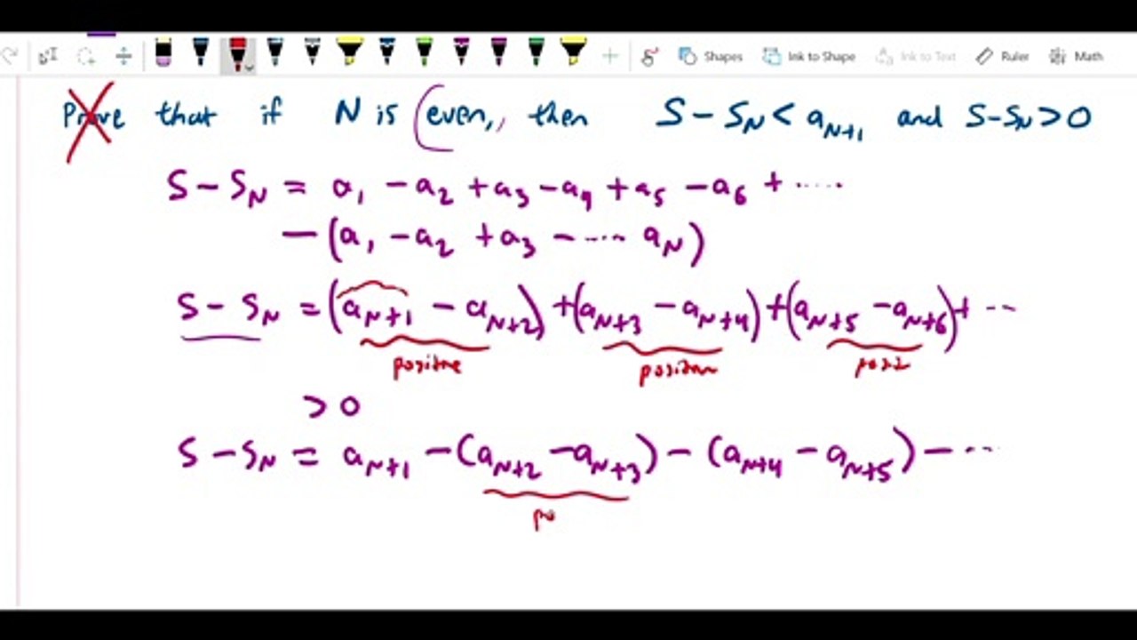 Conditional Convergence and Alternating Series - Error bound for alternating series