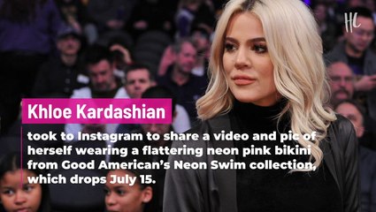 Khloe Kardashian Rocks Neon Bikini