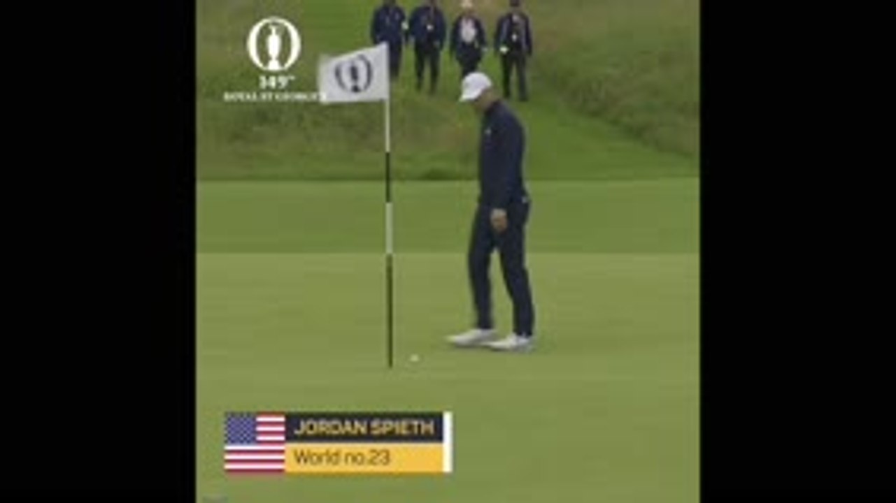 Spieth holes sensational backwards putt in Open practice