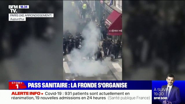 Des incidents ont eu lieu lors de la manifestation contre l'extension du pass sanitaire à Paris