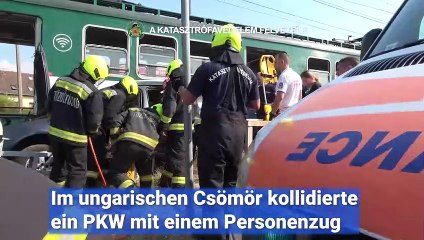 Zugunglück in Ungarn: Personenzug rammt PKW!