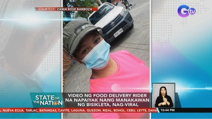 Video ng food delivery rider na napaiyak nang manakawan ng bisikleta, nag-viral | SONA