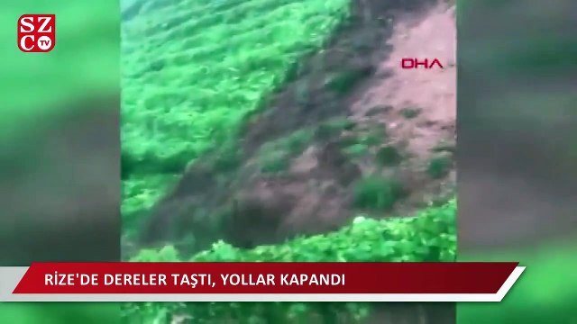 Rize'yi sel vurdu