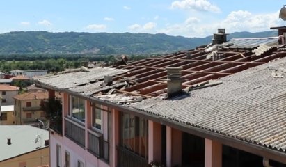Montecchio Maggiore (VI) - Maltempo, albero sfonda il tetto di un'abitazione (14.07.21)