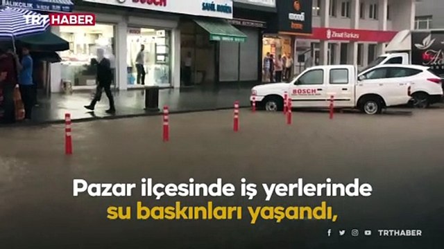 Rize'de sağanak: Evleri su bastı, yollar kapandı