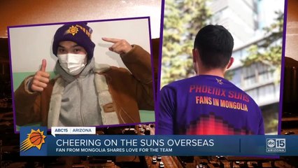 Phoenix Suns fan cheers on team from Mongolia