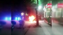 Bursa’da elektrikli bisikleti yanarken, gözyaşları içinde izledi