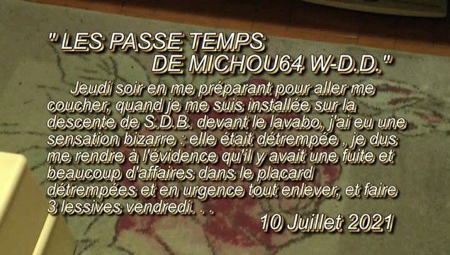 LES PASSE TEMPS DE MICHOU64 W-D.D. - 10 JUILLET 2021 - PAU - UNE FUITE D'EAU À UN ROBINET D'UN LAVABO DE LA SALLE DE BAIN CE QUI S'EN SUIT