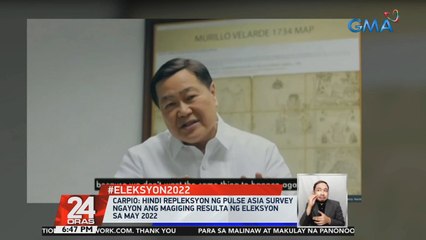 Carpio: Hindi repleksyon ng Pulse Asia survey ngayon ang magiging resulta ng eleksyon sa May 2022 | 24 Oras