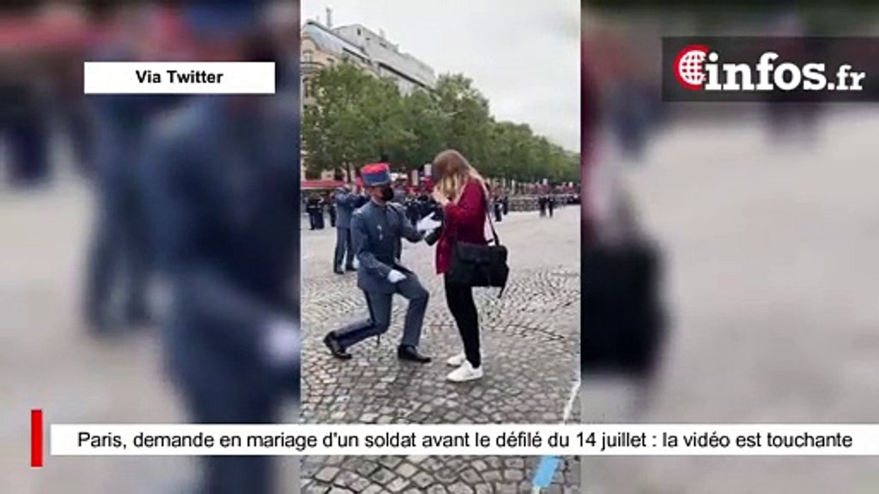 Paris, demande en mariage d'un soldat avant le défilé du 14 juillet : la vidéo est touchante