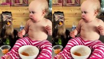 Yediği kayısıları maymunla paylaşan bebek sosyal medyayı salladı!