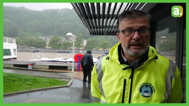 Namur : Amarrage d'urgence à la capitainerie de Jambes