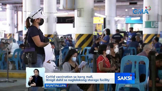 COVID vaccination sa isang mall, itinigil dahil sa naglokong storage facility | Saksi