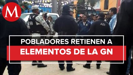 Download Video: En Oaxaca, pobladores retienen a 20 guardias nacionales en Santiago Textitlán