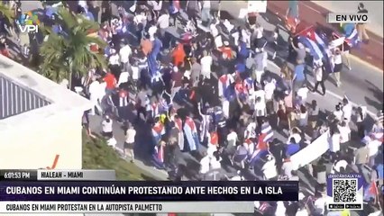 Cubanos en #Miami continúan protestando por los hechos en la isla - #15Jul