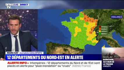 下载视频: 12 départements du Nord et de l'Est placés en vigilance orange pour 