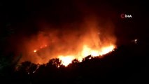 Nazilli'deki orman yangınını söndürme çalışmaları gece de devam ediyor