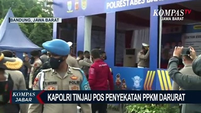Kapolri Tinjau Pos Penyekatan PPKM Darurat di Pasteur