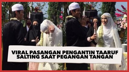 Viral Pasangan Pengantin Taaruf Salting saat Pegangan Tangan, Bikin Jomblo Cengar Cengir
