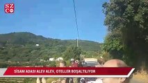 Sisam Adası alev alev, oteller boşaltılıyor, turistler şokta