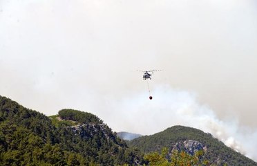 Mersin'deki orman yangınına havadan müdahale yeniden başladı (3)