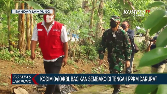 PPKM Darurat, Kodim 0410/KBL Bagikan Sembako