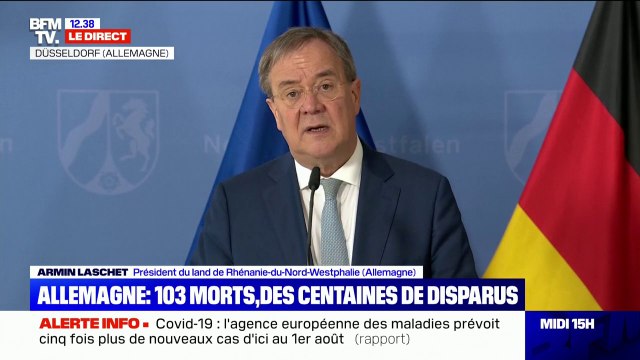 Intempéries en Allemagne: Les dégâts sont colossaux , explique le président du land de Rhénanie-du-Nord-Westphalie