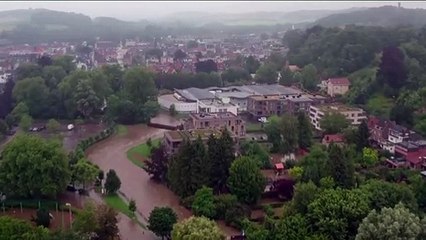 Drone video shows extent of flooding in the Netherlands