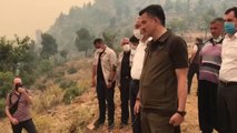 Son dakika haberi | Tarım ve Orman Bakanı Bekir Pakdemirli yangın bölgesinde incelemede bulundu