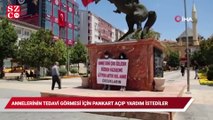 Annelerinin tedavi görmesi için pankart açıp yardım istediler