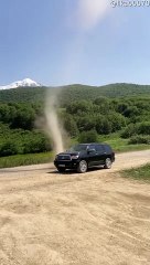 Dust Devil Provides Extra Scenic Value For Roadside Stop
