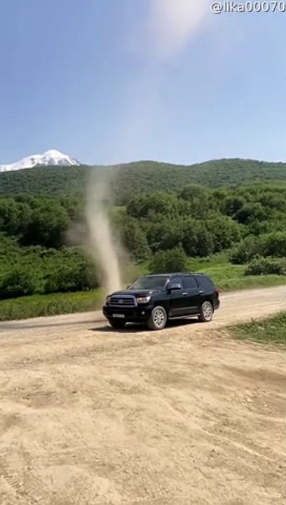 Dust Devil Provides Extra Scenic Value For Roadside Stop