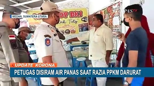 Kena Razia PPKM, Pedagang Siram Petugas dengan Air Panas