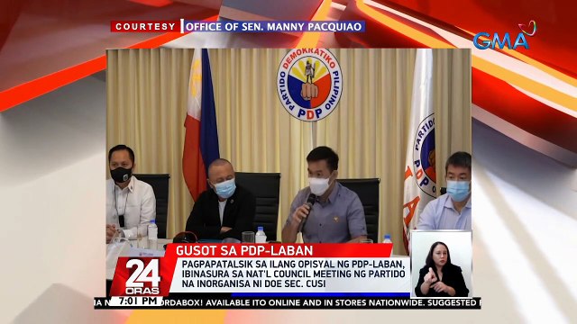 Pagpapatalsik sa ilang opisyal ng PDP-Laban, ibinasura sa Nat'l Council Meeting ng partido na inorganisa ni DOE Sec. Cusi | 24 Oras